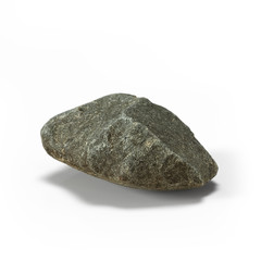 Large rock stone isolated on a white background 3d rendering