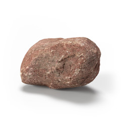 Large rock stone isolated on a white background 3d rendering