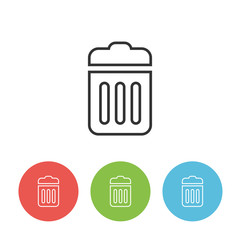 Trashcan single outline vector icon