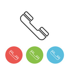 Handset phone outline vector icon