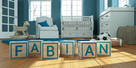 Obraz premium Name Fabian Würfel