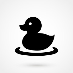 Rubber duck, ducky bath toy flat icon for apps and websites