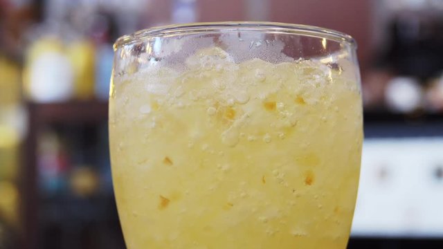 Fruit soda in cafe