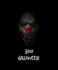 Naklejka premium boo halloween scary clown 
