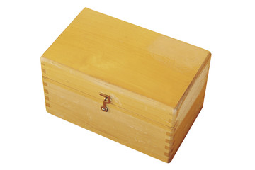 isolated old wooden box