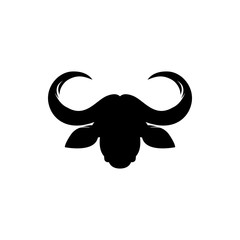 Vector african buffalo head, face  for retro hipster logos, emblems, badges, labels template and t-shirt vintage design element. Isolated on white background