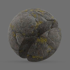 Mossy granite rock
