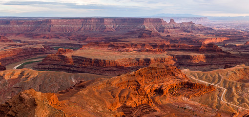 View from Deadhorse Point State Park in Utah at Sunset, USA