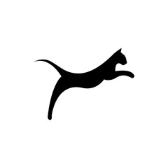 Vector cat silhouette view side for retro logos, emblems, badges, labels template vintage design element. Isolated on white background