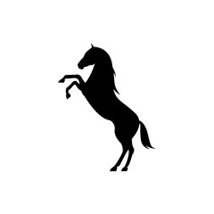 Vector horse silhouette view side for retro logos, emblems, badges, labels template vintage design element. Isolated on white background