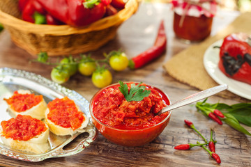 Traditional Serbian ajvar,tasty dish