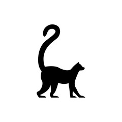 Vector lemur silhouette view side for retro logos, emblems, badges, labels template vintage design element. Isolated on white background © Tetiana