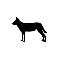 Vector lycaon silhouette view side for retro logos, emblems, badges, labels template vintage design element. Isolated on white background