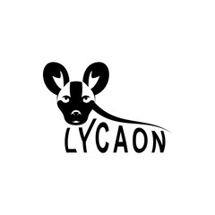 Vector lycaon head, face  for retro logos, emblems, badges, labels template and t-shirt vintage design element. Isolated on white background