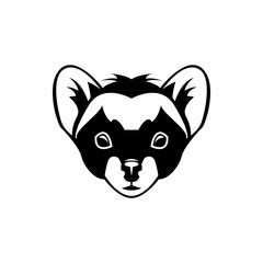 Vector marten head, face  for retro logos, emblems, badges, labels template and t-shirt vintage design element. Isolated on white background