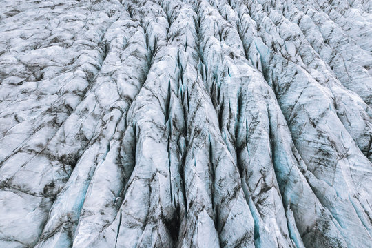 Aerial view of glacier in Iceland