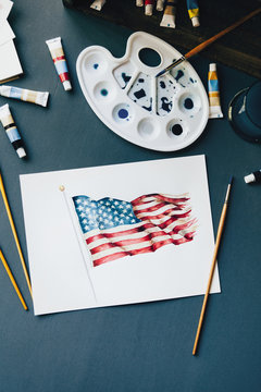 American flag painting