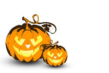 Happy Halloween. A card with pumpkins.