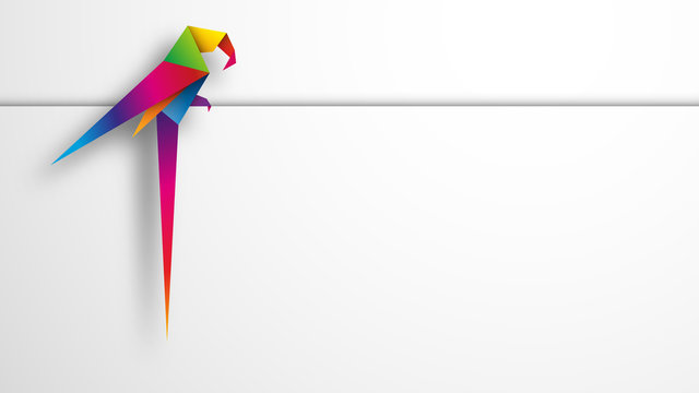 papuga origami wektor