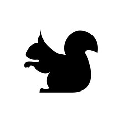 Vector squirrel silhouette view side for retro logos, emblems, badges, labels template vintage design element. Isolated on white background