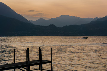 sunset lake Como, Italy