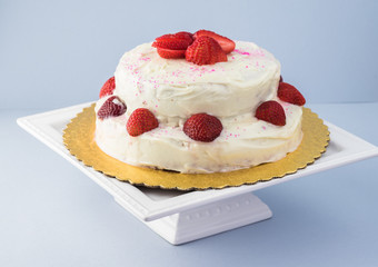 Homemade strawberry cake.