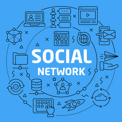 Linear illustration social network