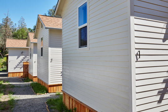 Group of tiny houses on lot