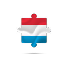 Isolated piece of puzzle with the Luxembourg flag. Vector illustration.