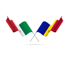 Italy and Andorra flags. Vector illustration.
