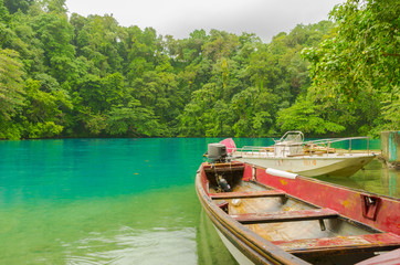 Boat resting in the lagoon