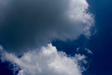 Fototapeta premium The dark clouds in the blue sky.