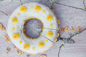 Mango Bananen Torte mit Kokosnuss