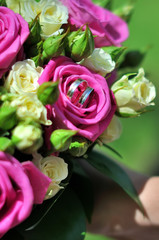 close up of wedding bouquet