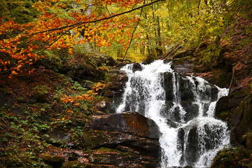 Waterfall in the mountains.