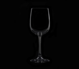 Silhouette of wineglass with white illumination