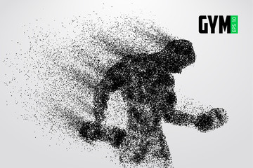 Silhouette of a bodybuilder. gym logo vector. Vector illustration