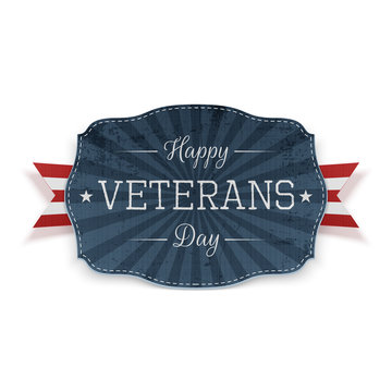 Happy Veterans Day festive Banner with Text
