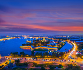 St. Petersburg. The center of Petersburg. The Peter and Paul Fortress. Neva River. Russia.