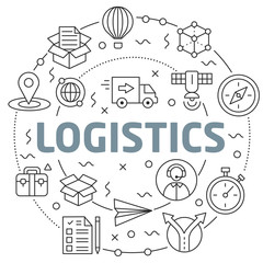 Logistics Linear illustration slide for the presentation