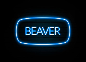 Beaver  - colorful Neon Sign on brickwall