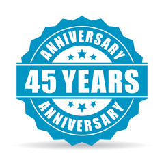 45 years anniversary vector icon