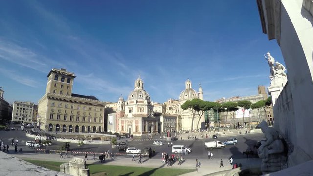 Piazza Venezia seen from Altar of the fatherland in Rome, Italy