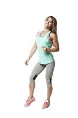 Fototapeta premium Fitness girl on white background