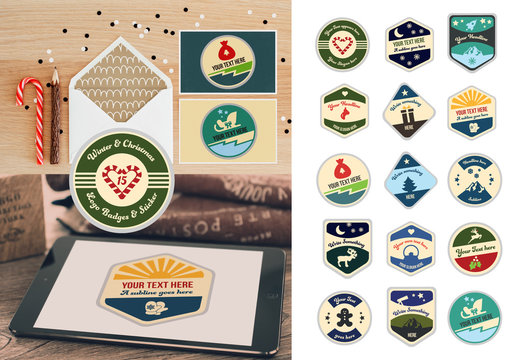15 Retro Winter Badge and Logo Layouts