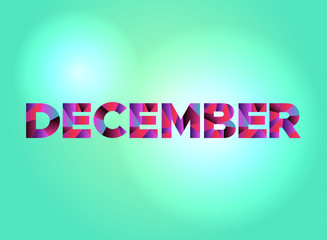 December Concept Colorful Word Art Illustration