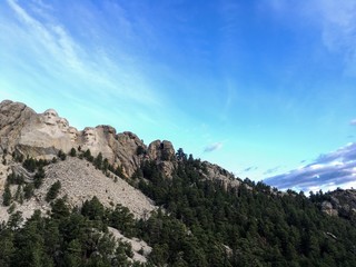Mt Rushmore under Blue Skies