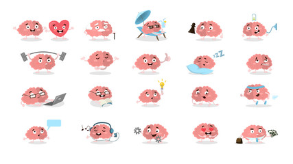 Cartoon brain set.