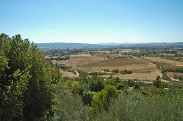 Fototapeta na wymiar La campagna dell'Umbria ad Assisi
