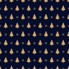 christmas tree seamless pattern golden